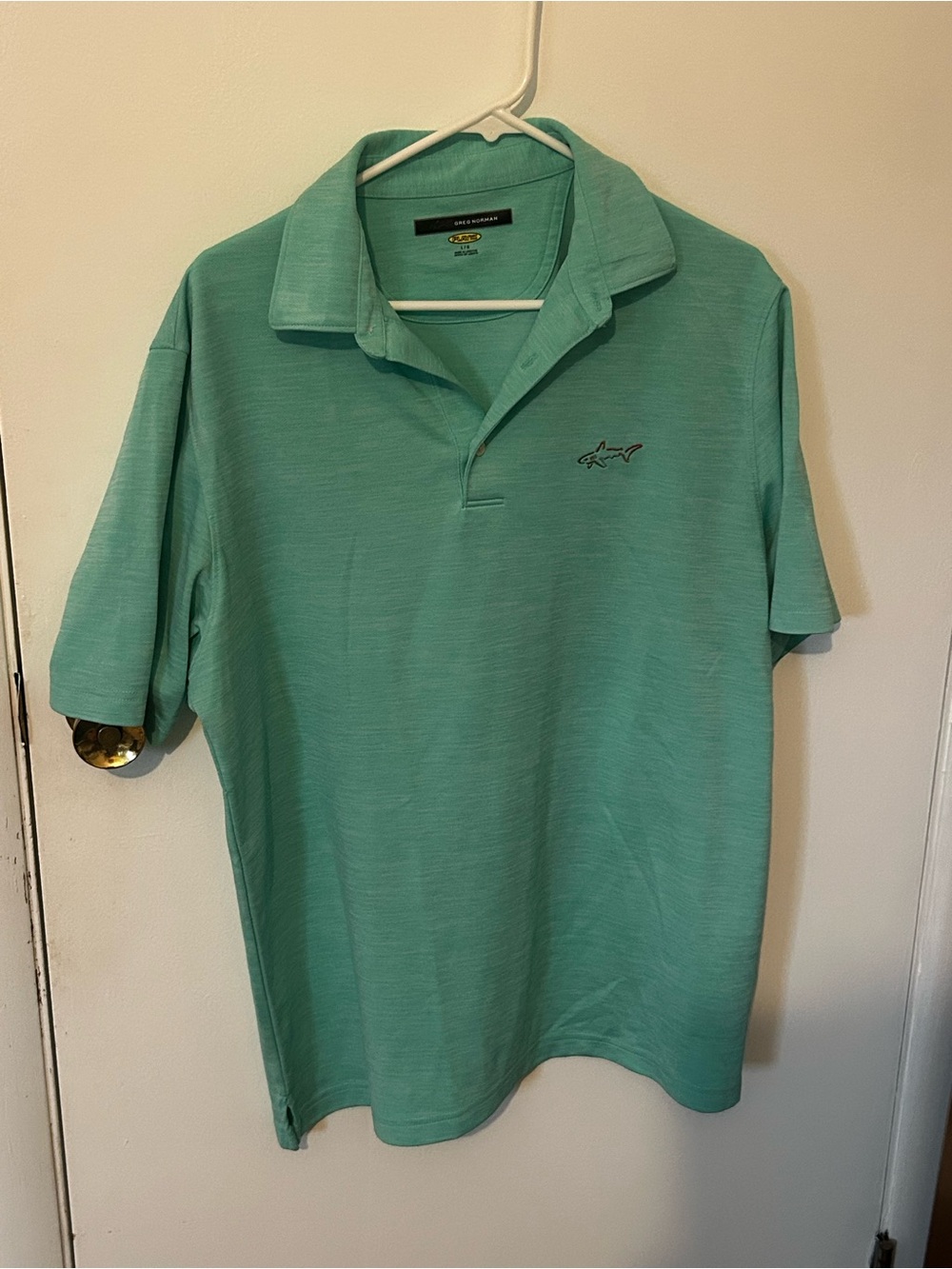 Greg Norman Collection Men's Polo in Seafoam Green